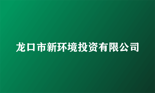 龙口市新环境投资有限公司