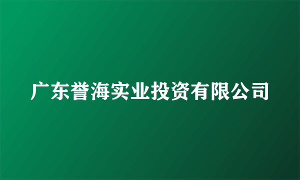 广东誉海实业投资有限公司