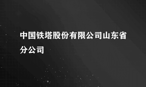 中国铁塔股份有限公司山东省分公司