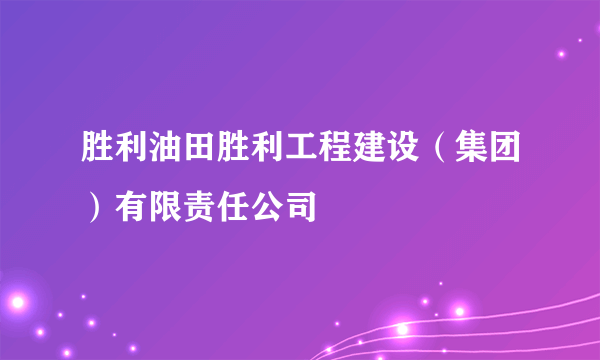 胜利油田胜利工程建设（集团）有限责任公司