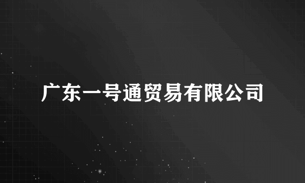 广东一号通贸易有限公司