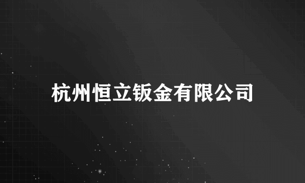 杭州恒立钣金有限公司