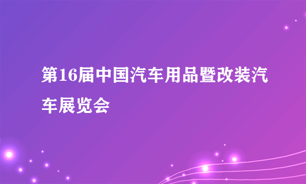 第16届中国汽车用品暨改装汽车展览会