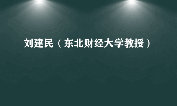 刘建民（东北财经大学教授）