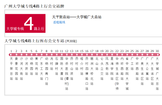 广州公交大学城专线4路