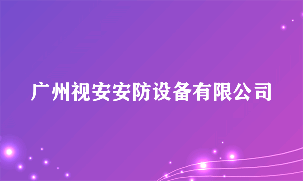 广州视安安防设备有限公司