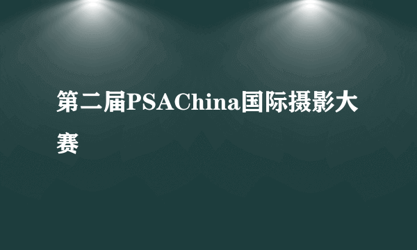 第二届PSAChina国际摄影大赛