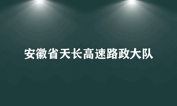 安徽省天长高速路政大队