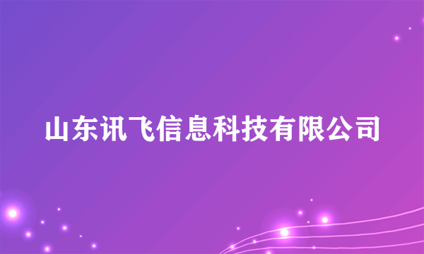 山东讯飞信息科技有限公司