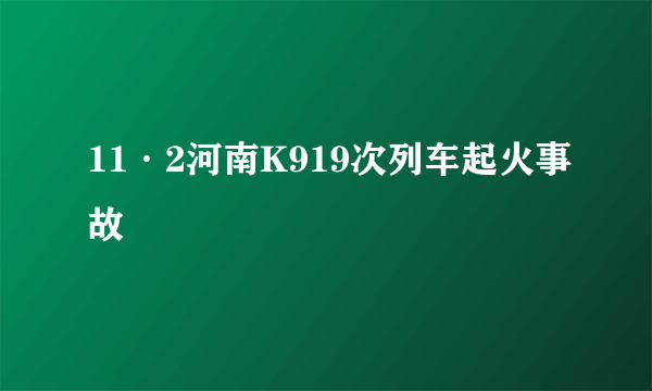 11·2河南K919次列车起火事故