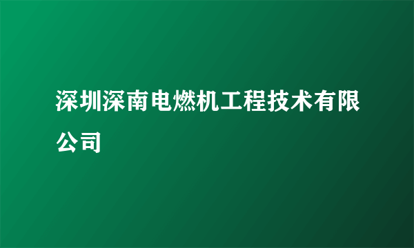 深圳深南电燃机工程技术有限公司