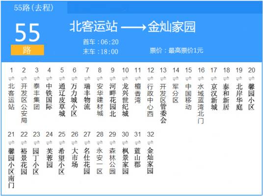 通辽公交55路