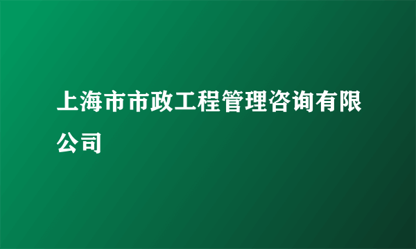 上海市市政工程管理咨询有限公司