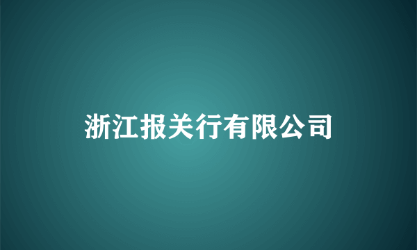 浙江报关行有限公司