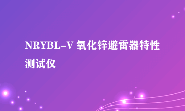 NRYBL-V 氧化锌避雷器特性测试仪