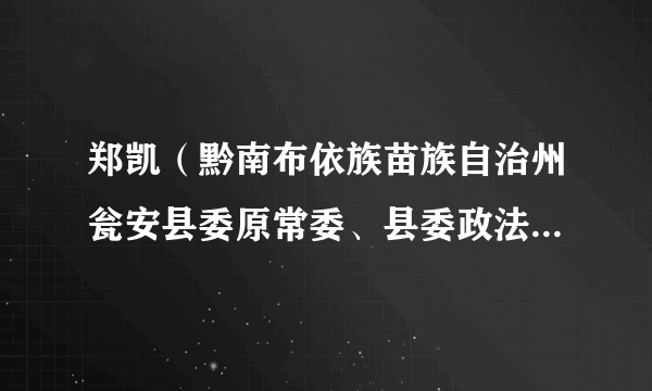 郑凯（黔南布依族苗族自治州瓮安县委原常委、县委政法委原书记）