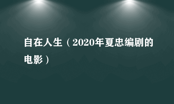 自在人生（2020年夏忠编剧的电影）