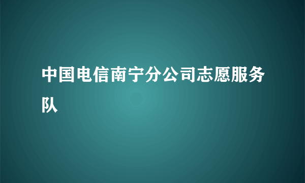 中国电信南宁分公司志愿服务队