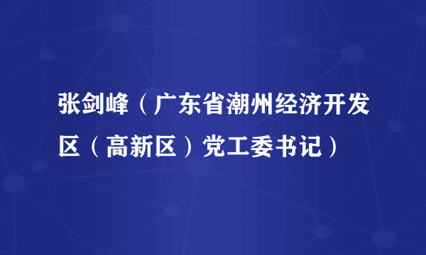 张剑峰（广东省潮州经济开发区（高新区）党工委书记）