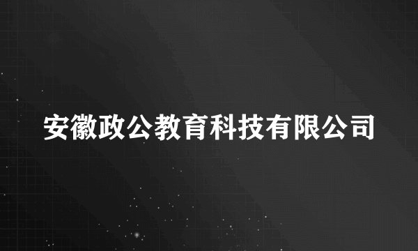 安徽政公教育科技有限公司