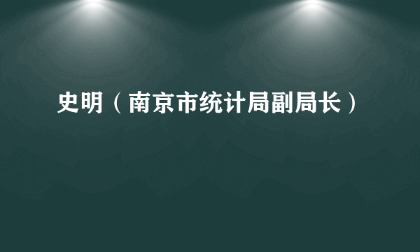 史明（南京市统计局副局长）