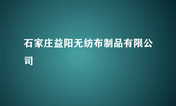 石家庄益阳无纺布制品有限公司