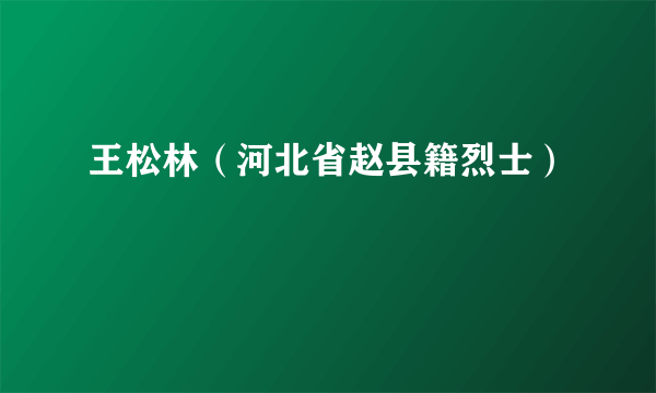 王松林（河北省赵县籍烈士）