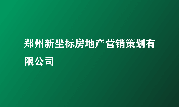 郑州新坐标房地产营销策划有限公司