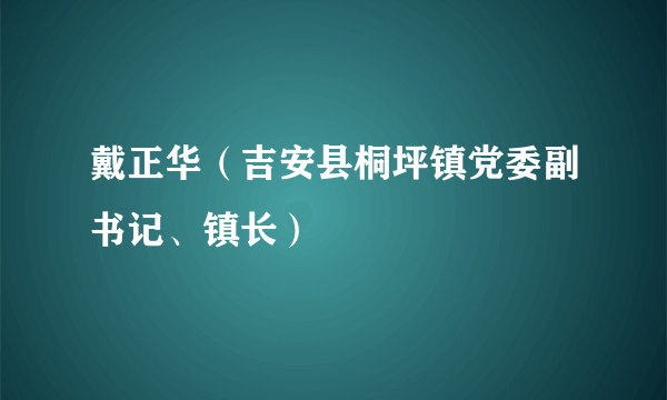 戴正华（吉安县桐坪镇党委副书记、镇长）