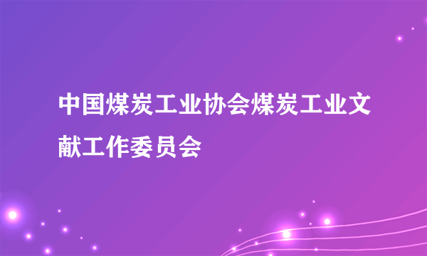 中国煤炭工业协会煤炭工业文献工作委员会