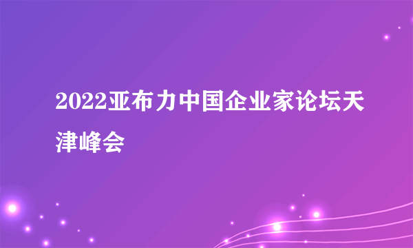 2022亚布力中国企业家论坛天津峰会