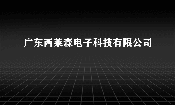 广东西莱森电子科技有限公司