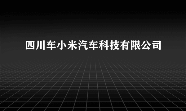 四川车小米汽车科技有限公司