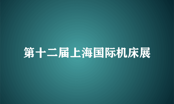 第十二届上海国际机床展