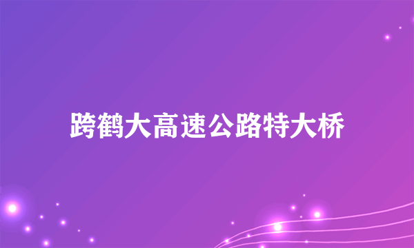 跨鹤大高速公路特大桥