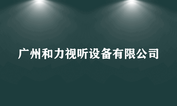 广州和力视听设备有限公司