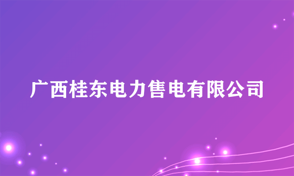 广西桂东电力售电有限公司