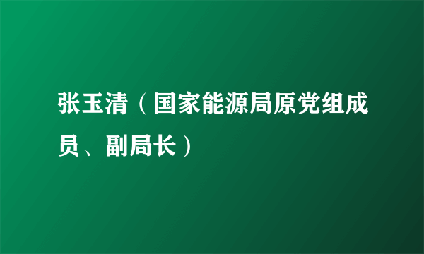 张玉清（国家能源局原党组成员、副局长）