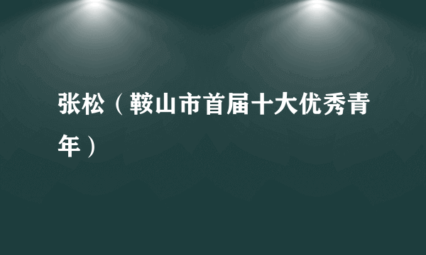 张松（鞍山市首届十大优秀青年）