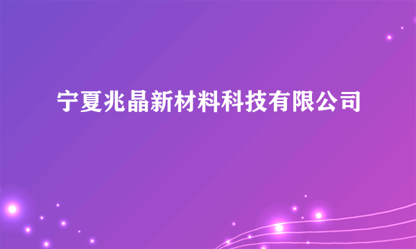 宁夏兆晶新材料科技有限公司