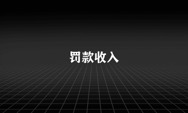 罚款收入