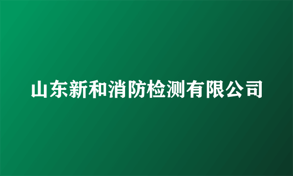 山东新和消防检测有限公司