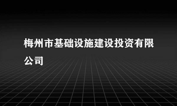 梅州市基础设施建设投资有限公司