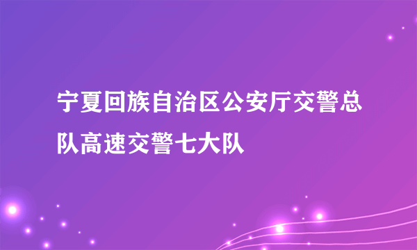 宁夏回族自治区公安厅交警总队高速交警七大队