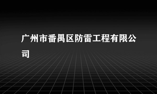 广州市番禺区防雷工程有限公司