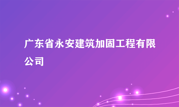 广东省永安建筑加固工程有限公司