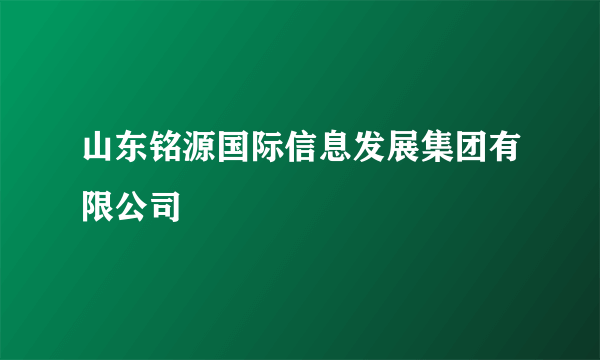 山东铭源国际信息发展集团有限公司