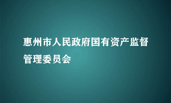 惠州市人民政府国有资产监督管理委员会