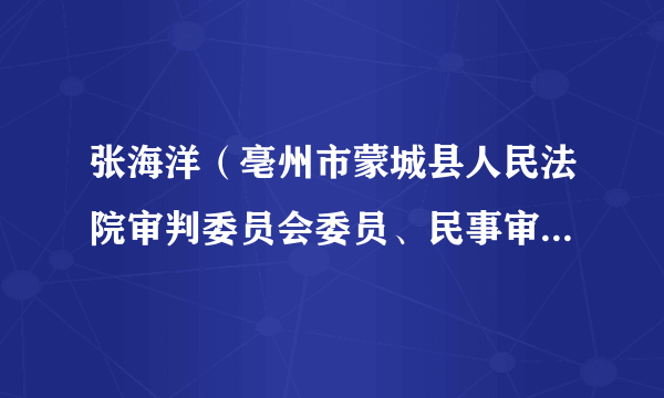 张海洋（亳州市蒙城县人民法院审判委员会委员、民事审判一庭庭长）