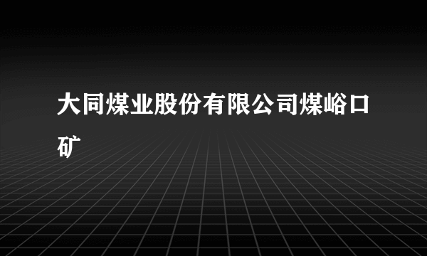 大同煤业股份有限公司煤峪口矿